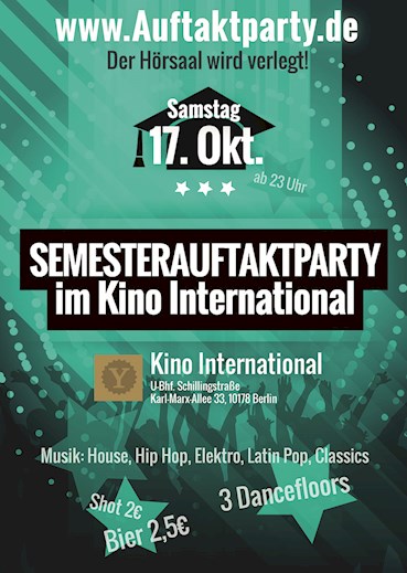 Kino International Berlin Eventflyer #1 vom 17.10.2015