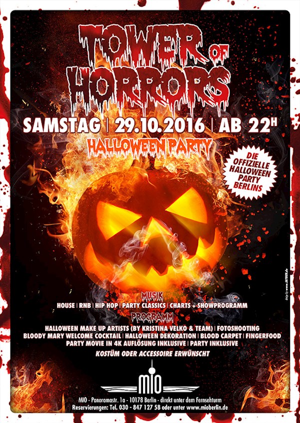 Mio Berlin 6.Tower of Horrors - Die Offizielle Halloween Party Berlins im Mio Club