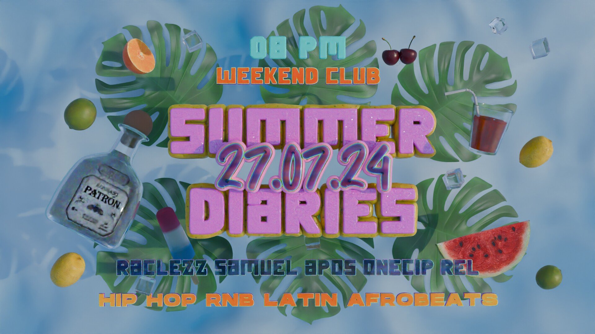 Club Weekend 27.07.2024 Diarios de verano: hip hop, RnB, música latina