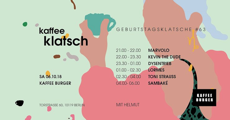Kaffee Burger Berlin Eventflyer #1 vom 06.10.2018