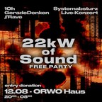 ORWOhaus Berlin 22kW of Sound // free party - Systemabsturz Live // 10h rave