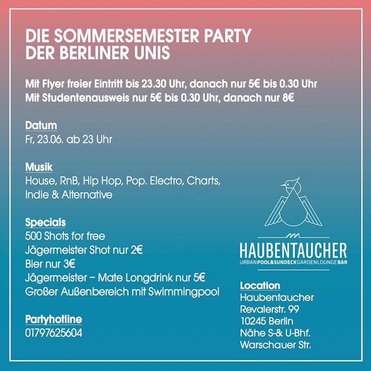 Haubentaucher Berlin Eventflyer #2 vom 23.06.2017