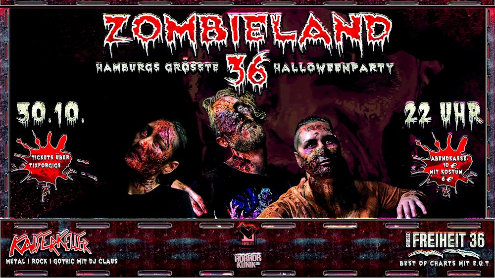 Große Freiheit 36 Hamburg Zombieland 36 - Hamburgs größte Halloweenparty