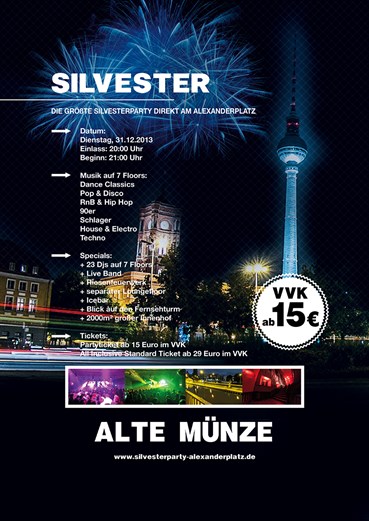 Alte Münze Berlin Eventflyer #2 vom 31.12.2013