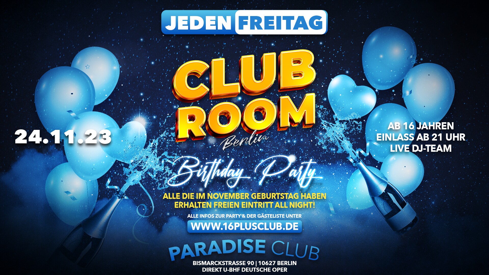 Paradise Club Berlin Eventflyer #1 vom 24.11.2023