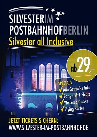 Postbahnhof am Ostbahnhof Berlin Eventflyer #1 vom 31.12.2012
