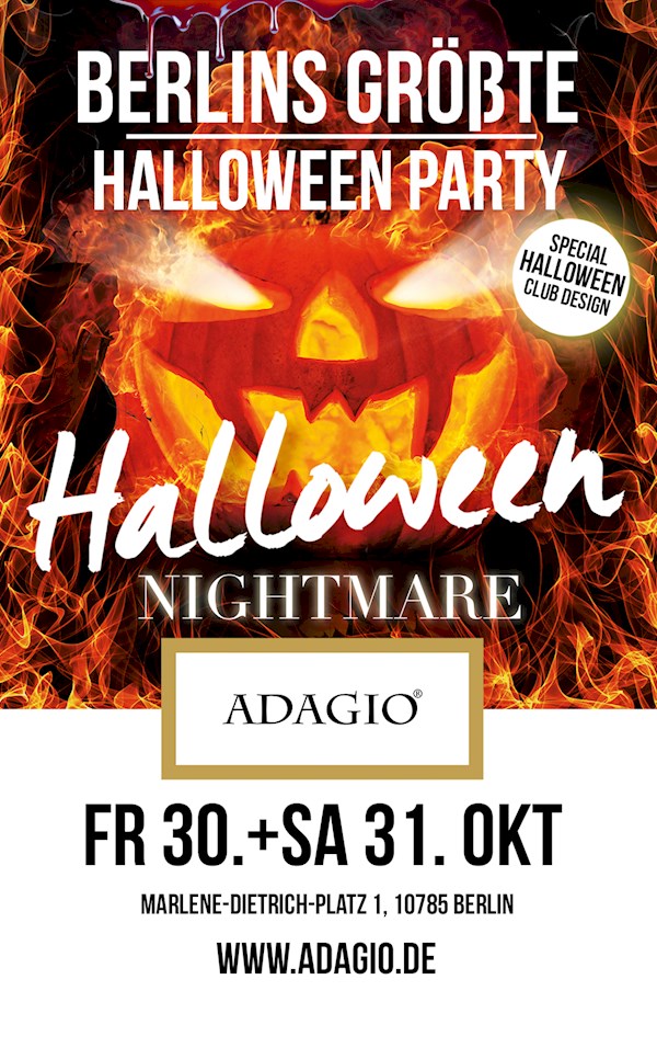 Adagio Berlin Halloween Nightmare – Berlins größte Halloweenparty!