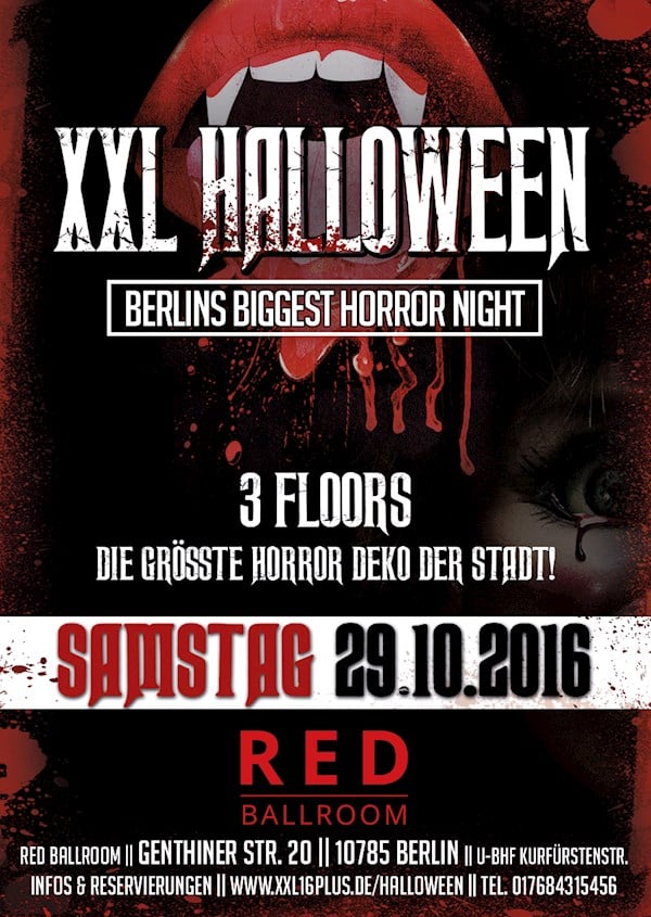 Red Ballroom Berlin XXL Halloween - Berlins größte Horror Nacht - Ab 16 Jahren