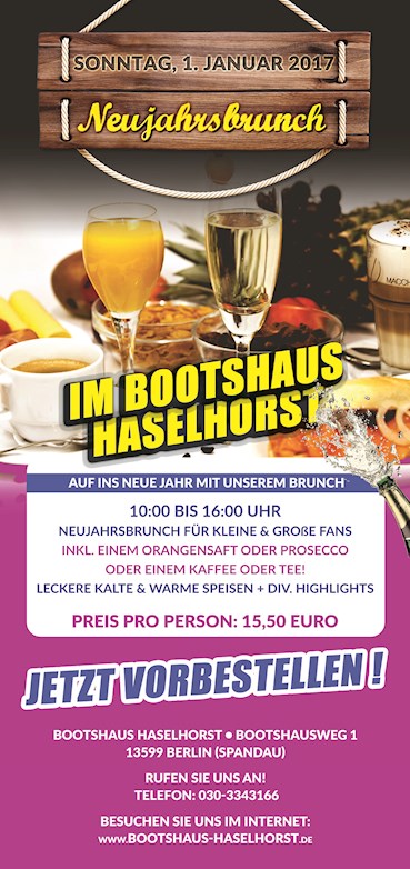 Bootshaus Haselhorst Berlin Eventflyer #2 vom 19.11.2016